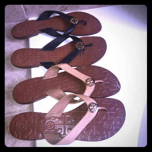 *SOLD!!* 2 Pair of Tory Burch Thora Sandals - Picture 1 of 8